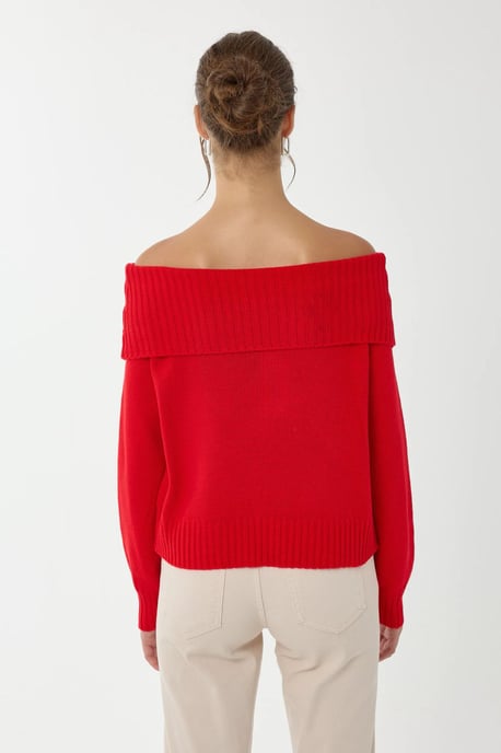 Schulterfreier Strickpullover - Image 5