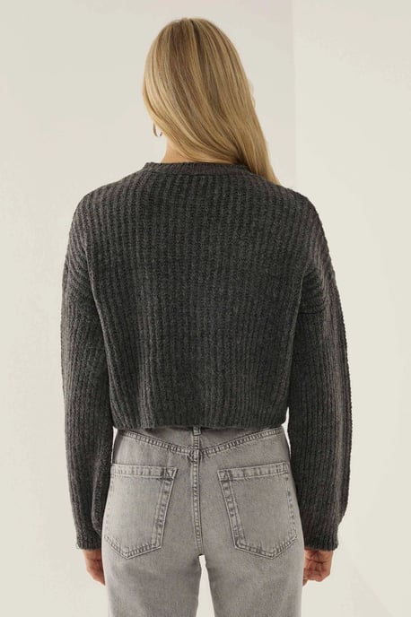 Lässiger Schnitt Rundhalsausschnitt Pullover - Image 4