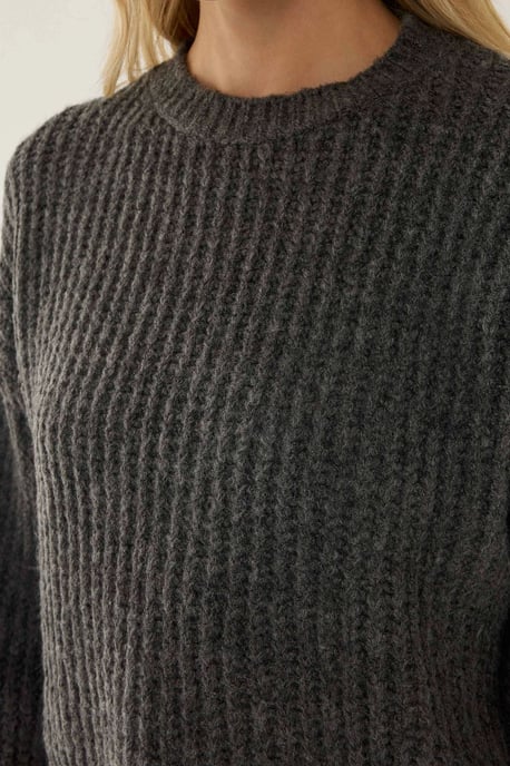 Lässiger Schnitt Rundhalsausschnitt Pullover - Image 5