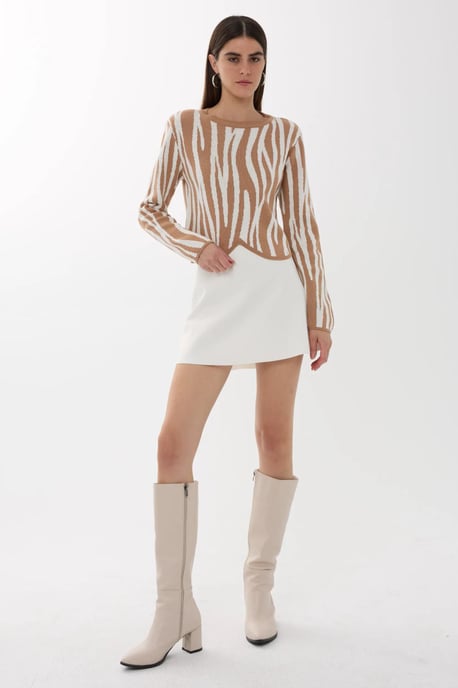 Zebra-Muster Rundhalspullover - Image 2