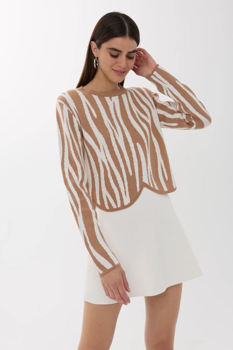 Zebra-Muster Rundhalspullover - Image 3