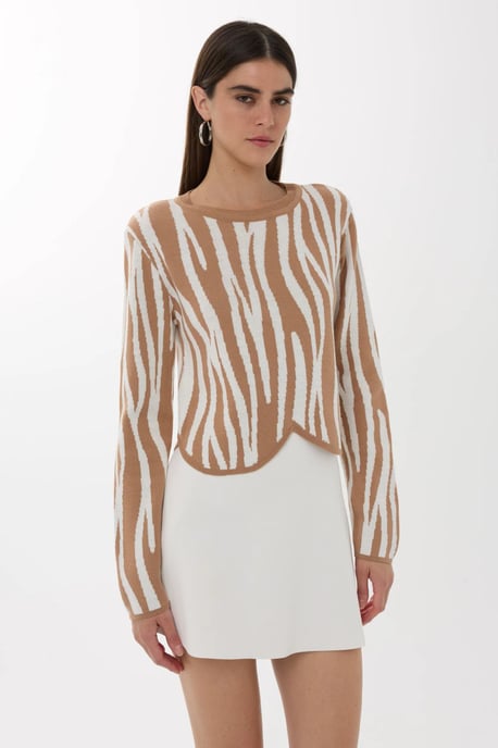 Zebra-Muster Rundhalspullover - Image 4