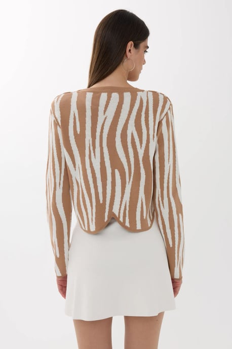 Zebra-Muster Rundhalspullover - Image 5