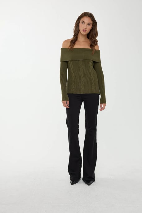 Schulterfreier Strickpullover - Image 2