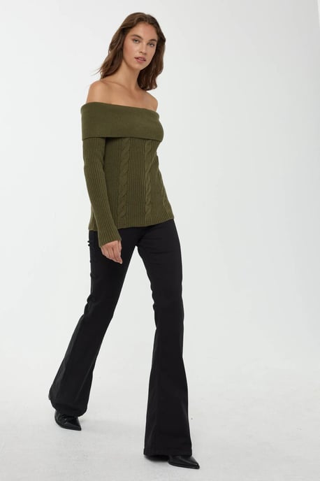 Schulterfreier Strickpullover - Image 3