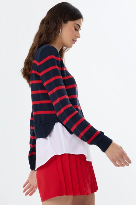 Gestreifter Strickpullover - Image 4