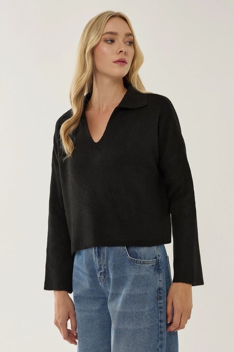 Lässiger Pullover mit Kragen - Image 3