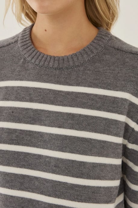 Gestreifter Rundhals-Strickpullover - Image 5