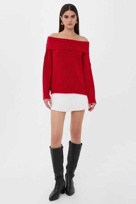 Schulterfreier Strickpullover - Image 2