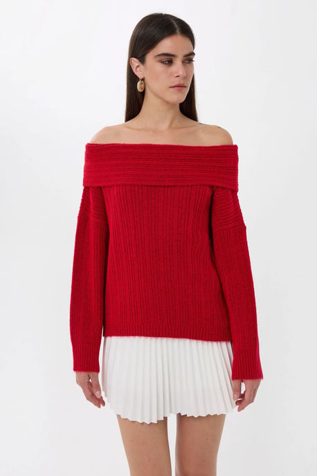 Schulterfreier Strickpullover - Image 3