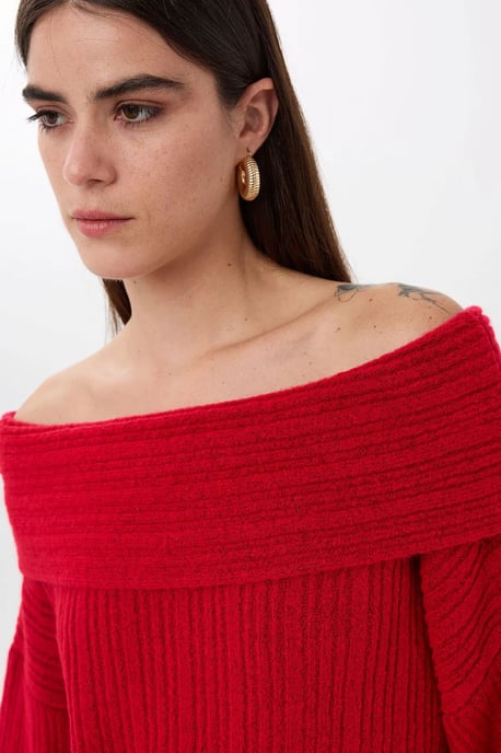 Schulterfreier Strickpullover - Image 4
