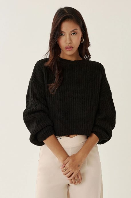 Lässiger Schnitt Rundhalsausschnitt Pullover - Image 2