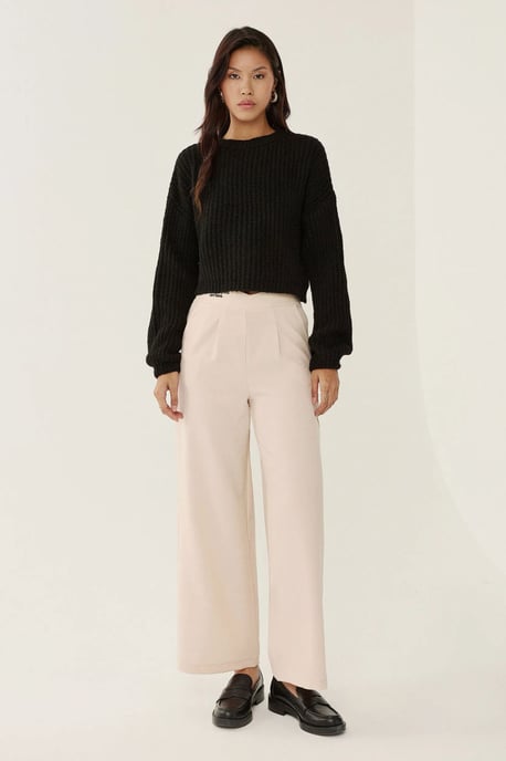 Lässiger Schnitt Rundhalsausschnitt Pullover - Image 3