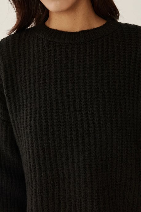 Lässiger Schnitt Rundhalsausschnitt Pullover - Image 5