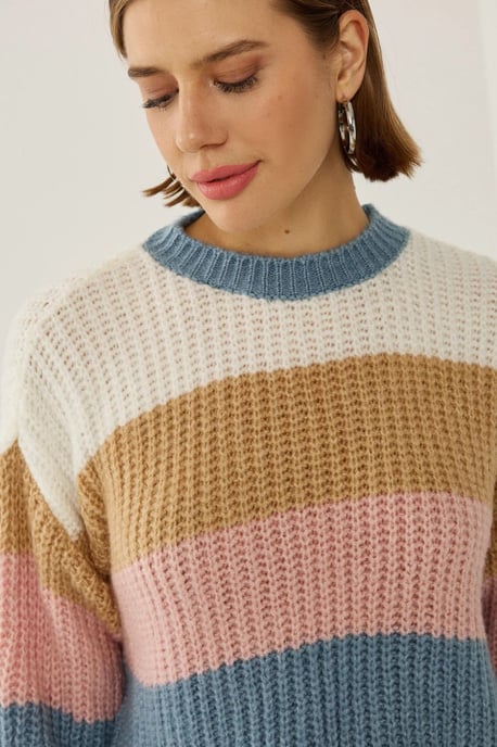 Lässiger gestreifter Pullover - Image 4