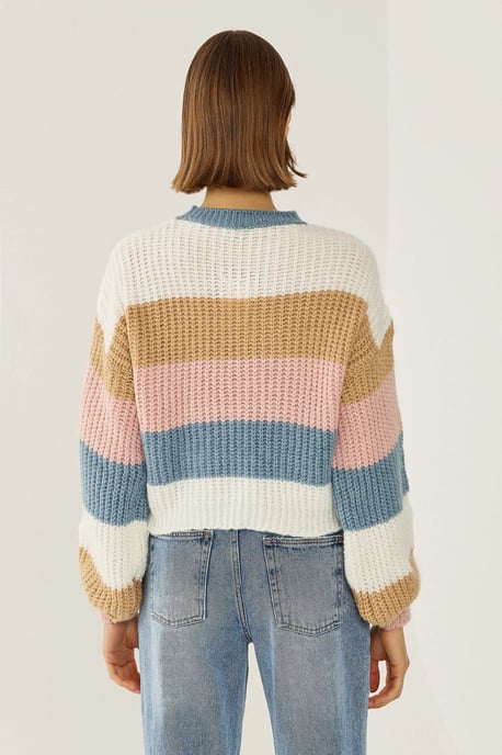 Lässiger gestreifter Pullover - Image 5