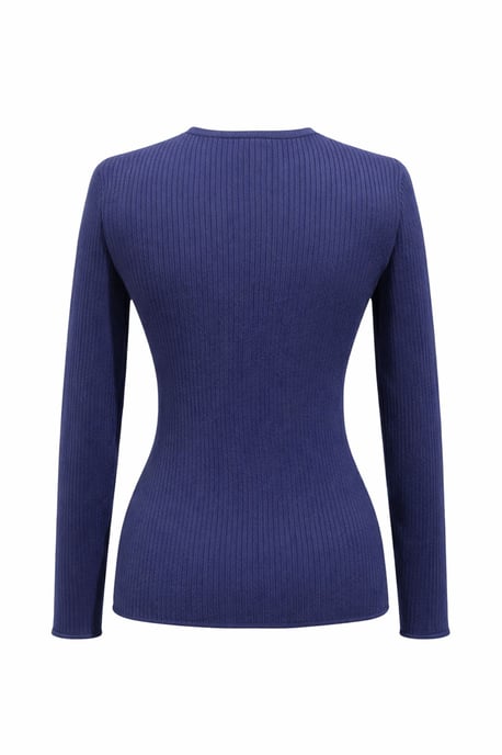 Knopf Detail Rundhals Pullover - Image 3