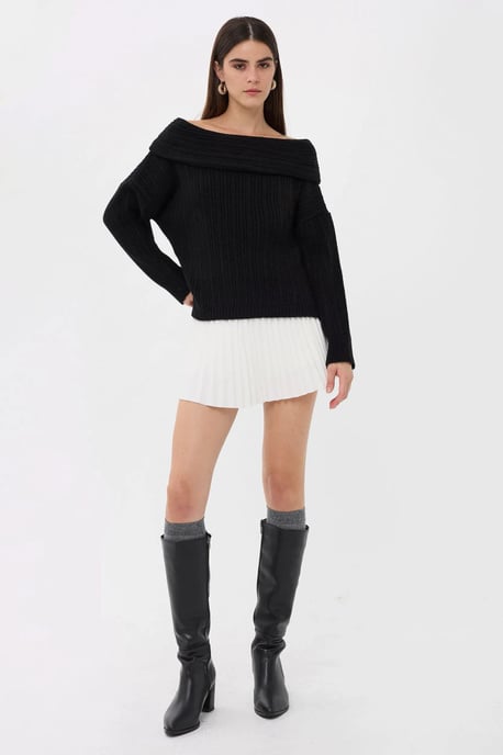 Schulterfreier Strickpullover - Image 2