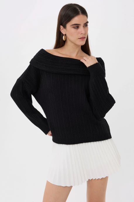 Schulterfreier Strickpullover - Image 3