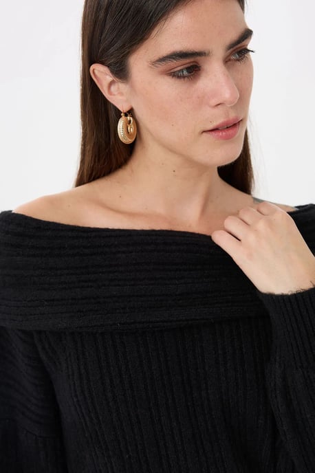 Schulterfreier Strickpullover - Image 5