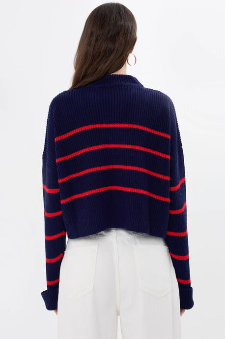Gestreifter Zip-Pullover - Image 6