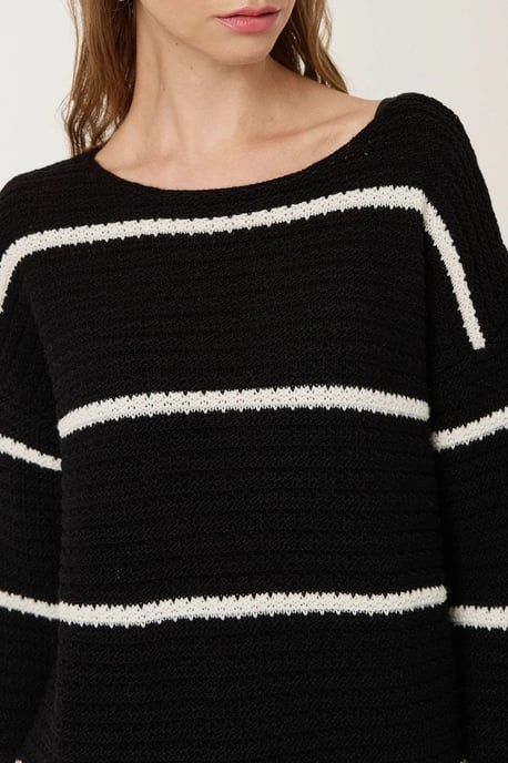 Lässiger, gestreifter Strickpullover - Image 6