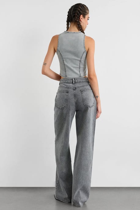 Hochtaillierte Weite Jeans - Image 4