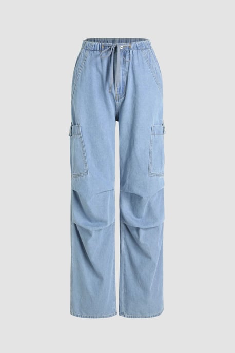 Elastische Bund Cargo-Jeans - Image 1