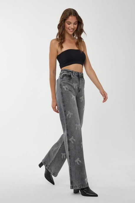 Hoch taillierte gerade Jeans - Image 4