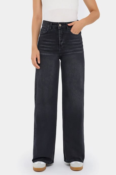 Hochtaillierte Weitbein-Jeans - Image 2