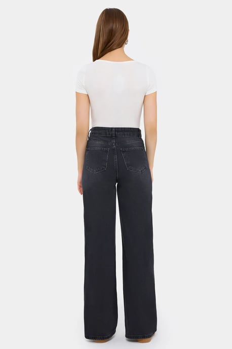 Hochtaillierte Weitbein-Jeans - Image 4
