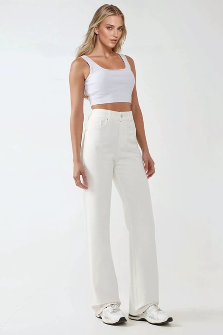 Hochgeschnittene Gerade Jeans - Image 3