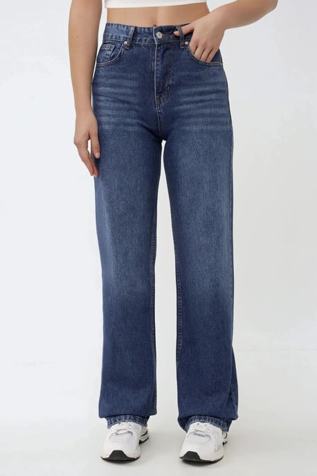 Hochtaillierte Straight-Leg-Jeans - Image 1