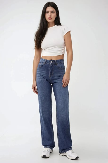 Hochtaillierte Straight-Leg-Jeans - Image 2