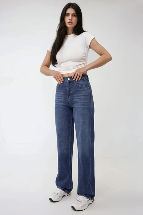 Hochtaillierte Straight-Leg-Jeans - Image 3