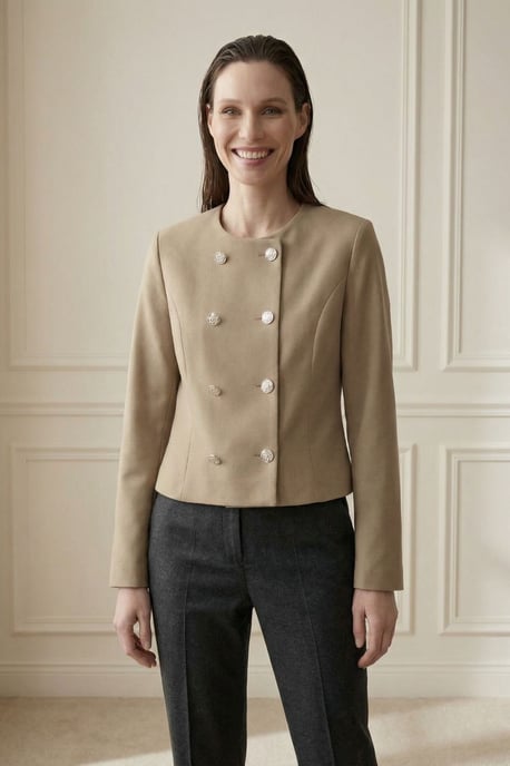 Maßgeschneiderte Kurzjacke aus Tweed mit Knöpfen - Image 1
