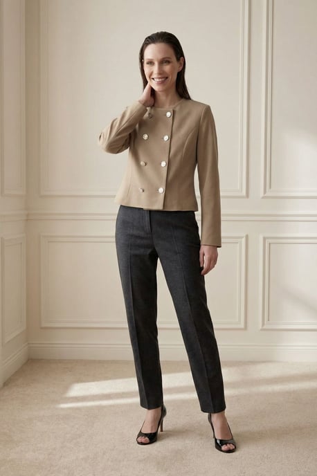 Maßgeschneiderte Kurzjacke aus Tweed mit Knöpfen - Image 2