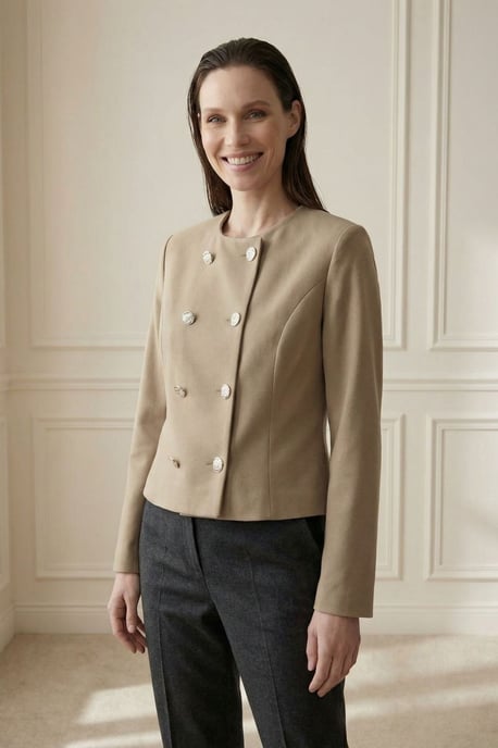 Maßgeschneiderte Kurzjacke aus Tweed mit Knöpfen - Image 3