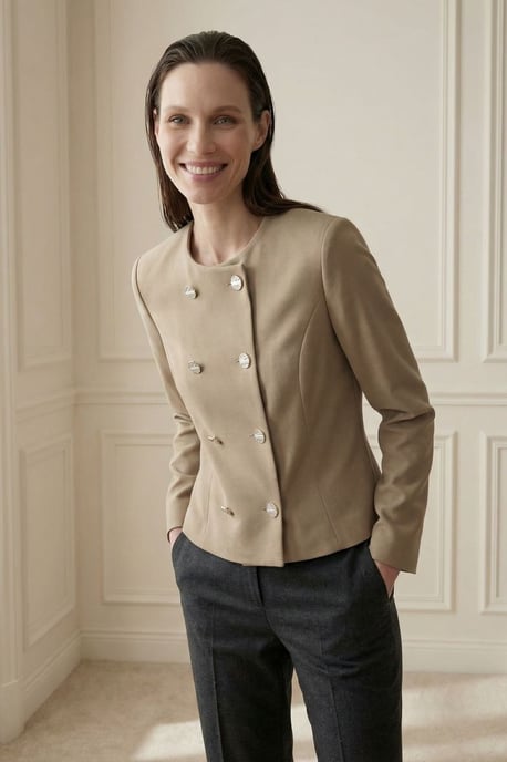 Maßgeschneiderte Kurzjacke aus Tweed mit Knöpfen - Image 5