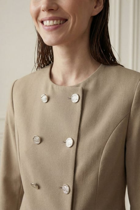 Maßgeschneiderte Kurzjacke aus Tweed mit Knöpfen - Image 6
