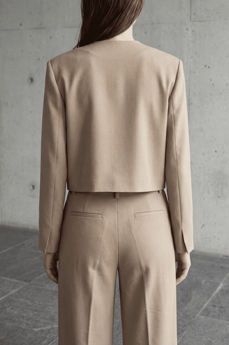 V-Ausschnitt Taillierte Crop-Jacke - Image 4