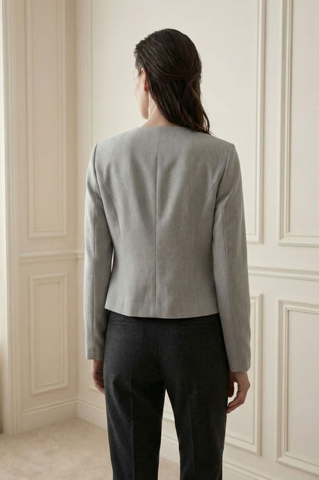 Maßgeschneiderte kurze Jacke aus Tweed mit Knöpfen - Image 3