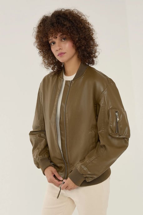 Entspannte Passform Kunstlederjacke - Image 3