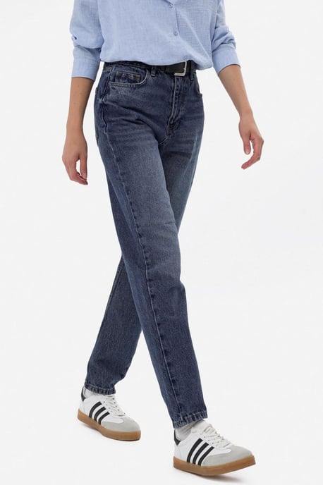 Hochtaillierte Mom-Fit Denim Jeans - Image 2