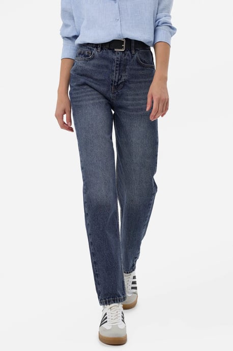 Hochtaillierte Mom-Fit Denim Jeans - Image 4