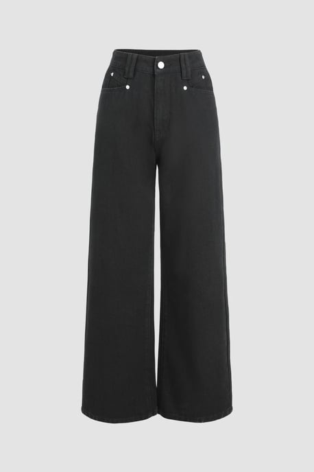 High-Waist Bündchenweite Denim-Jeans - Image 1