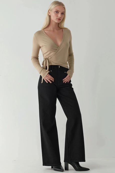 High-Waist Bündchenweite Denim-Jeans - Image 2