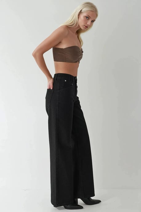 High-Waist Bündchenweite Denim-Jeans - Image 3