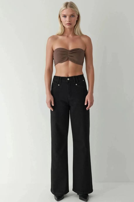 High-Waist Bündchenweite Denim-Jeans - Image 4