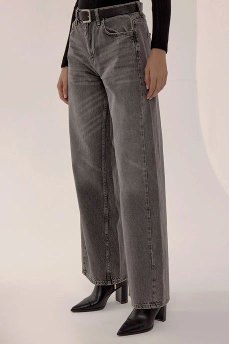 Gewaschene Effekt Weite Beinhose - Image 3